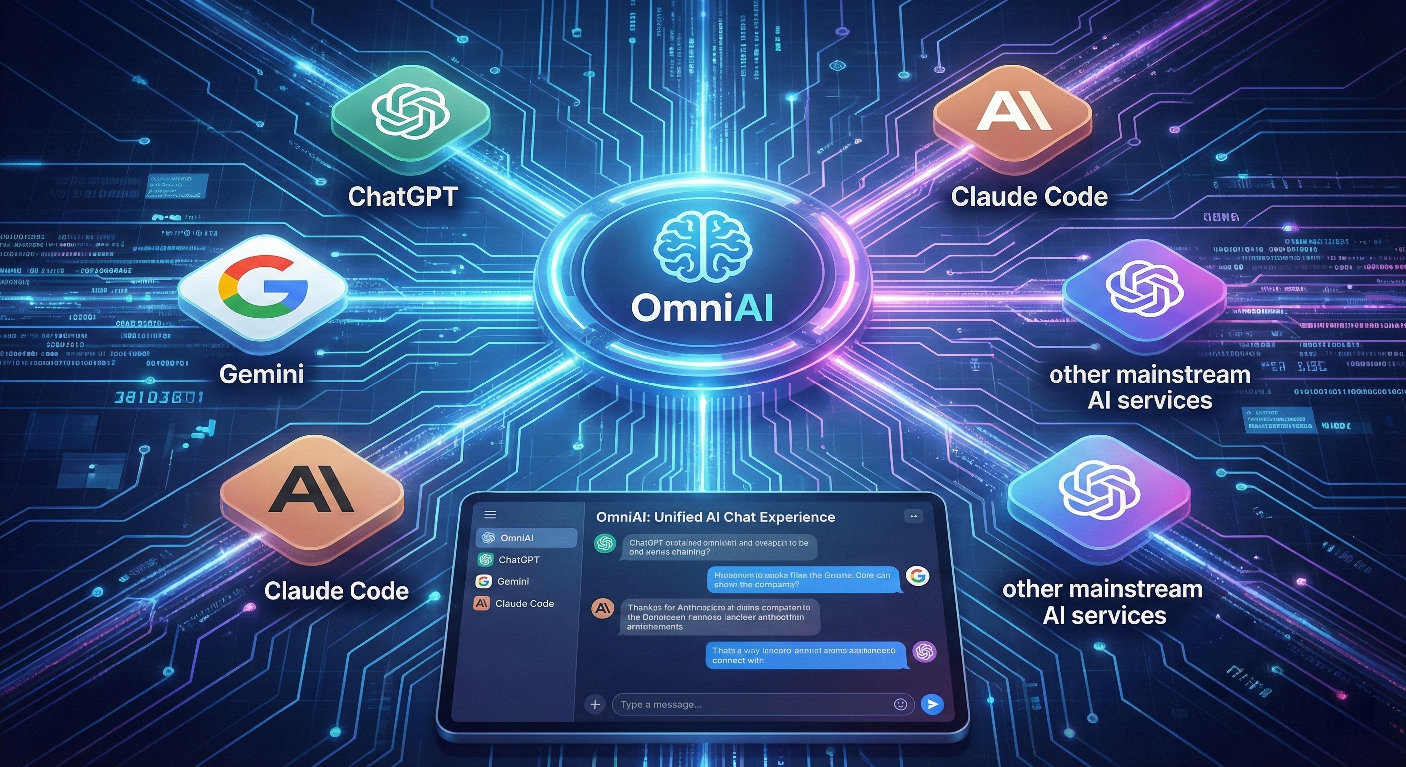 OmniAI Platform Interface showing DeepSeek and GPT-4o